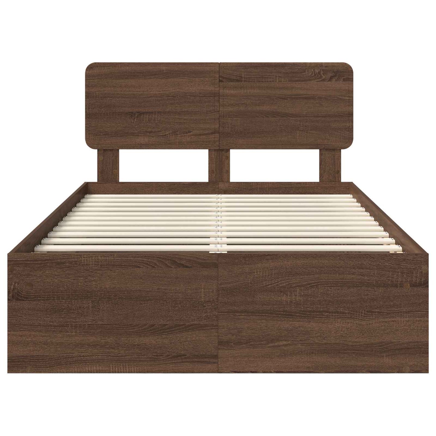 vidaXL Bettrahmen Braun Eichen-Optik 120 x 190 cm Massives Kiefernholz