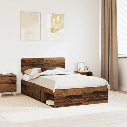 vidaXL Bettrahmen Altholz 120 x 190 cm Massives Kiefernholz