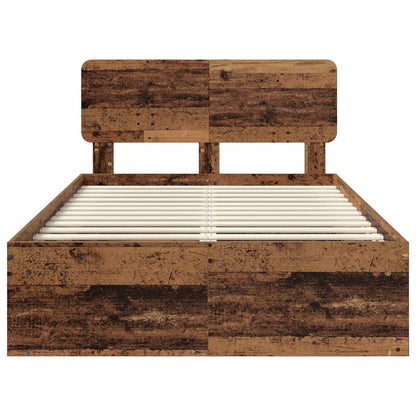 vidaXL Bettrahmen Altholz 120 x 190 cm Massives Kiefernholz