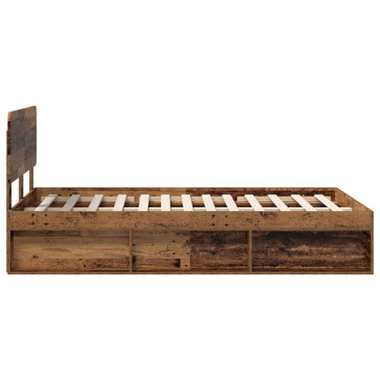 vidaXL Bettrahmen Altholz 120 x 190 cm Massives Kiefernholz