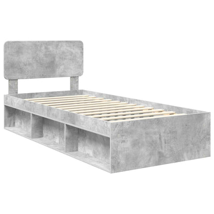 vidaXL Bettrahmen Beton Grau 100 x 200 cm Massives Kiefernholz