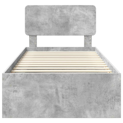 vidaXL Bettrahmen Beton Grau 100 x 200 cm Massives Kiefernholz