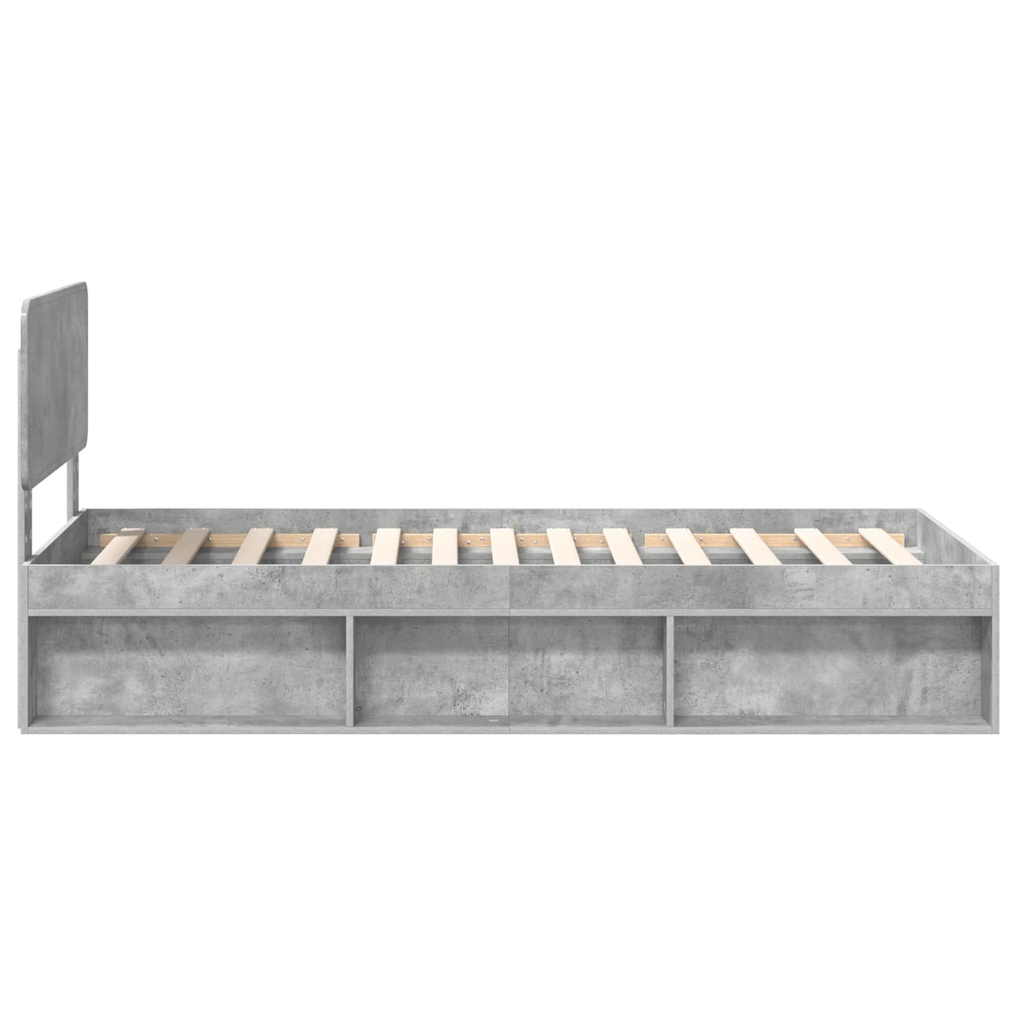 vidaXL Bettrahmen Beton Grau 100 x 200 cm Massives Kiefernholz