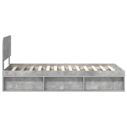 vidaXL Bettrahmen Beton Grau 100 x 200 cm Massives Kiefernholz
