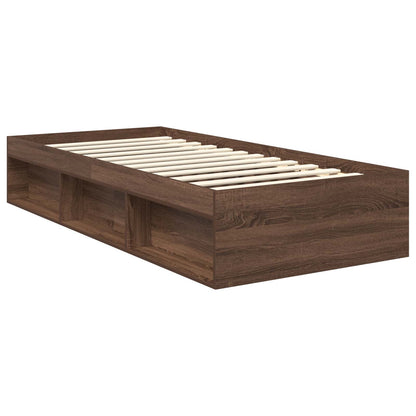 vidaXL Bettrahmen Braun Eichen-Optik 90 x 200 cm Massives Kiefernholz
