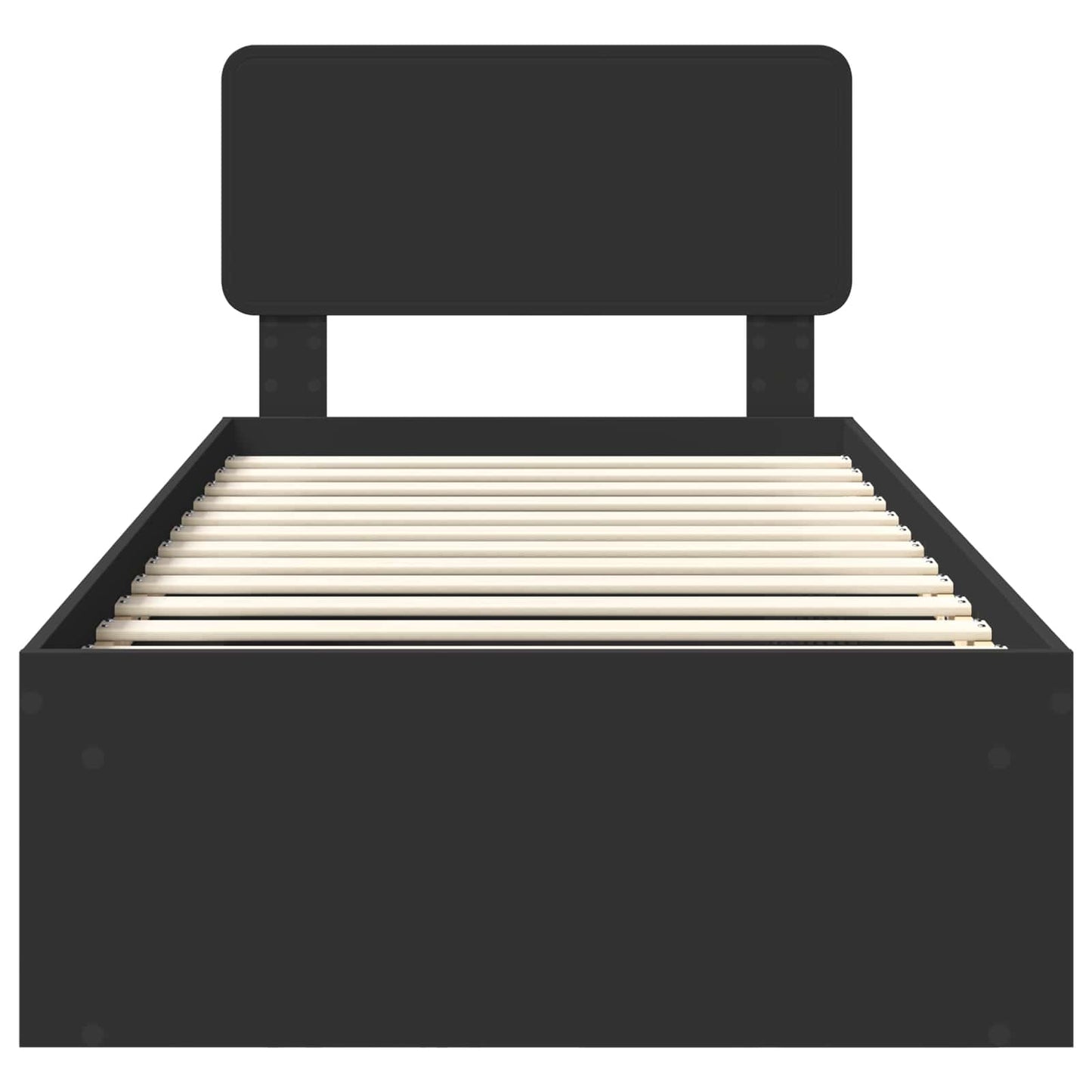 Bettrahmen Schwarz 90 x 190 cm Massives Kiefernholz