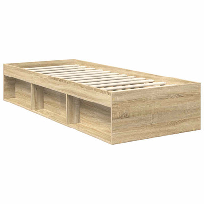 vidaXL Bettrahmen Sonoma-Eiche 75 x 190 cm Massives Kiefernholz