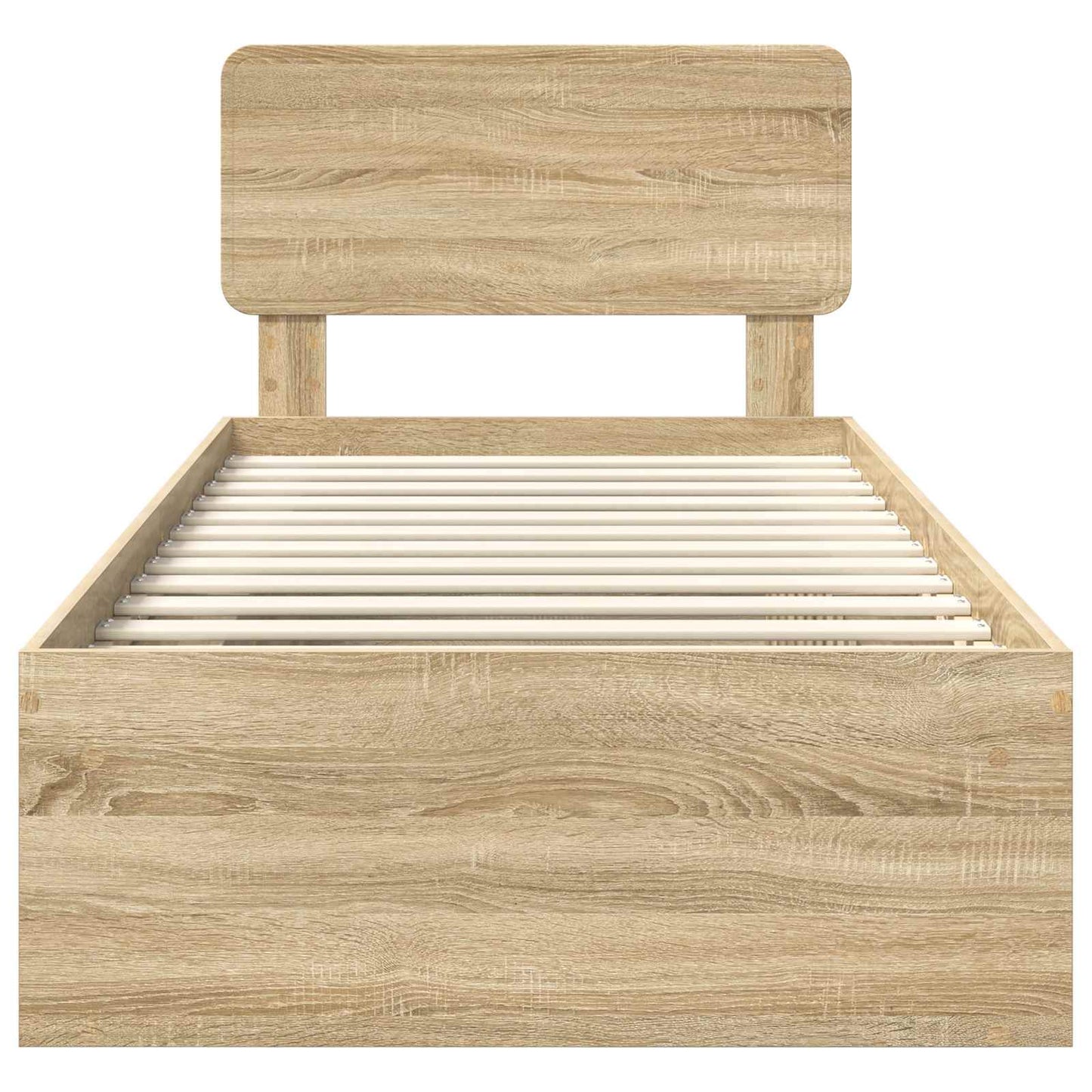 vidaXL Bettrahmen Sonoma-Eiche 75 x 190 cm Massives Kiefernholz