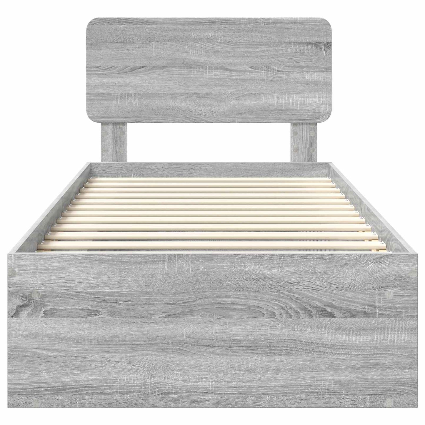 vidaXL Bettrahmen Graues Sonoma 75 x 190 cm Massives Kiefernholz