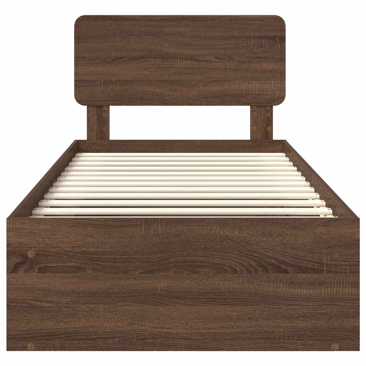 Bettrahmen Braun Eichen-Optik 75 x 190 cm Massives Kiefernholz