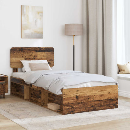 vidaXL Bettrahmen Altholz 75 x 190 cm Massives Kiefernholz