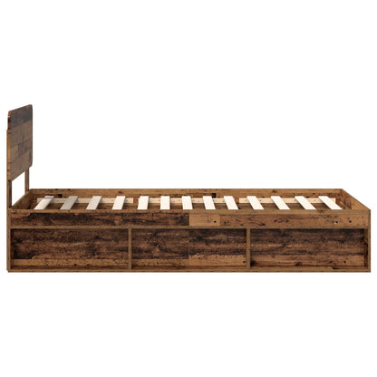 vidaXL Bettrahmen Altholz 75 x 190 cm Massives Kiefernholz