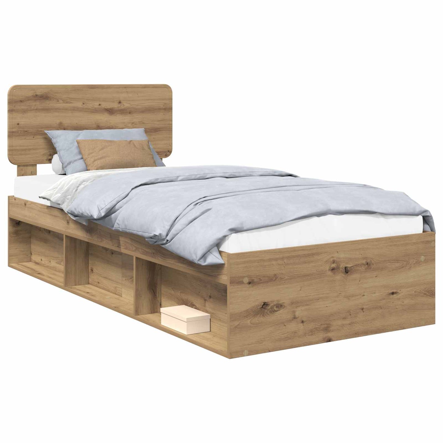 vidaXL Cadre de lit Artisanat Chêne 75 x 190 cm Bois de pin massif