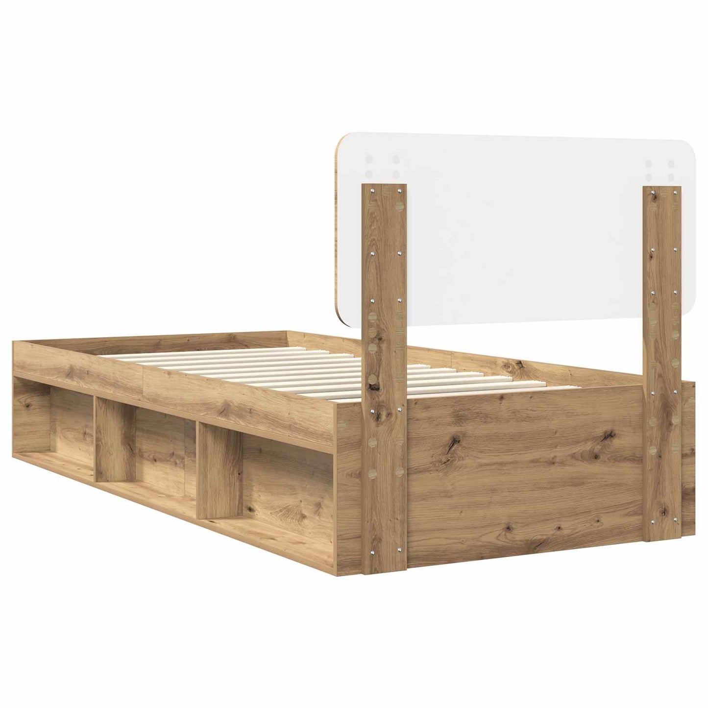 vidaXL Cadre de lit Artisanat Chêne 75 x 190 cm Bois de pin massif