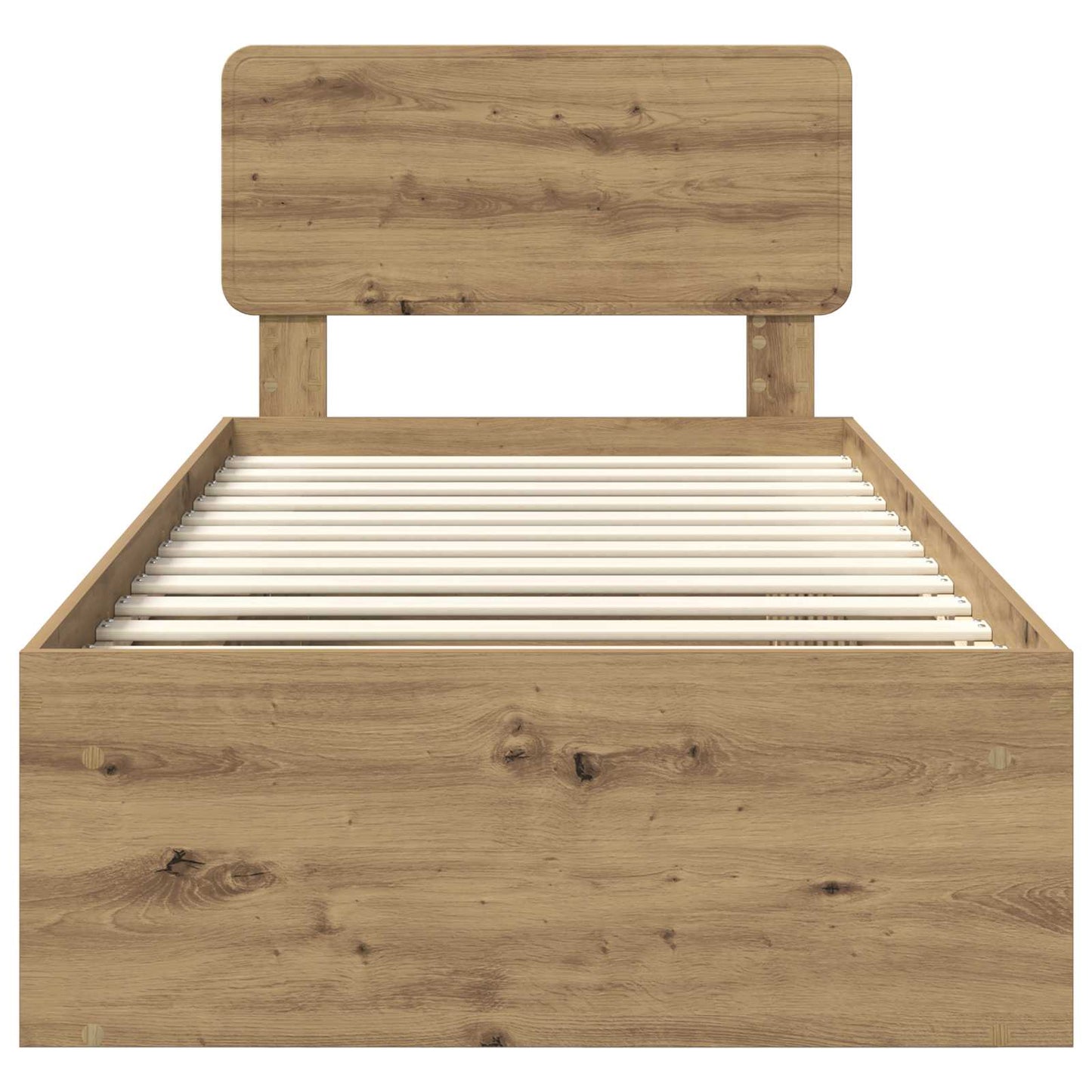 vidaXL Cadre de lit Artisanat Chêne 75 x 190 cm Bois de pin massif