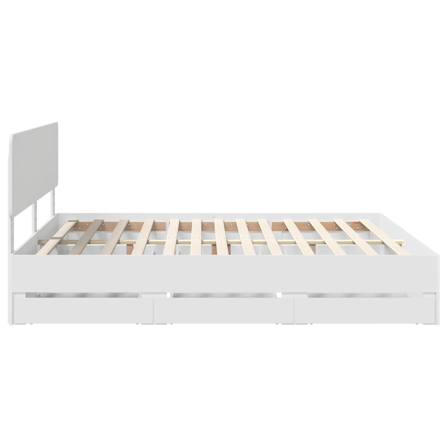 vidaXL Bettrahmen mit Schubladen Weiß 200 x 200 cm Ingenieurs Holz