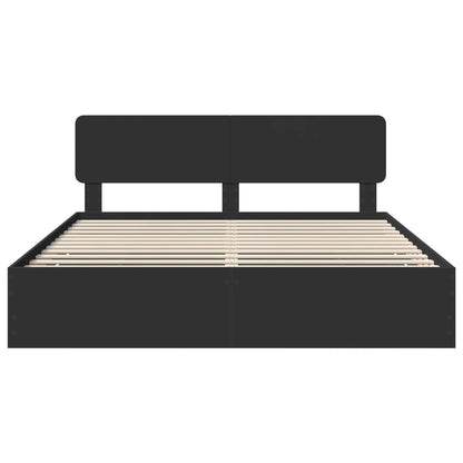 vidaXL Bettrahmen mit Schubladen Schwarz 200 x 200 cm Ingenieurs Holz