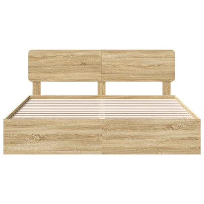 vidaXL Bettrahmen Sonoma-Eiche 200 x 200 cm Ingenieurs Holz