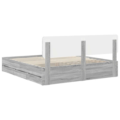 vidaXL Bettrahmen Graues Sonoma 200 x 200 cm Ingenieurs Holz