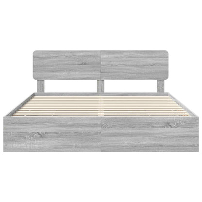 vidaXL Bettrahmen Graues Sonoma 200 x 200 cm Ingenieurs Holz