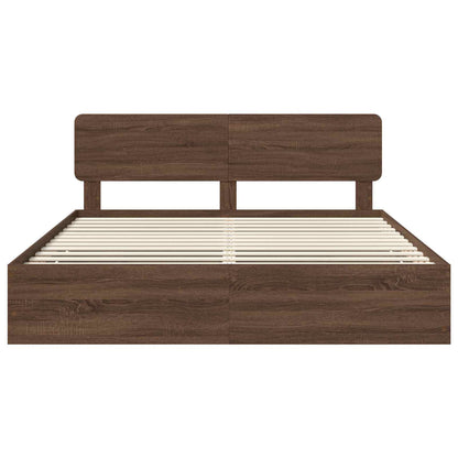 vidaXL Bettrahmen Braun Eichen-Optik 200 x 200 cm Ingenieurs Holz