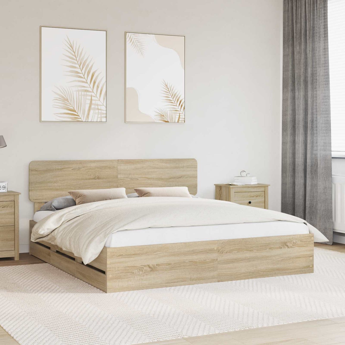 vidaXL Bettrahmen Sonoma-Eiche 180 x 200 cm Ingenieurs Holz