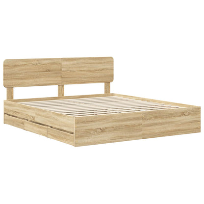 vidaXL Bettrahmen Sonoma-Eiche 180 x 200 cm Ingenieurs Holz