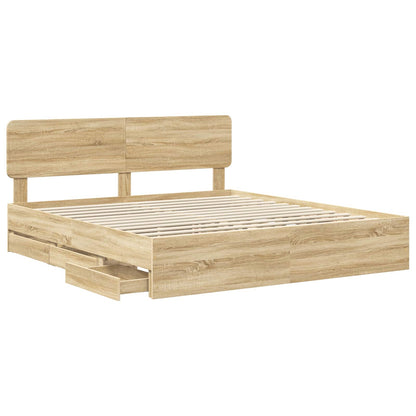 vidaXL Bettrahmen Sonoma-Eiche 180 x 200 cm Ingenieurs Holz
