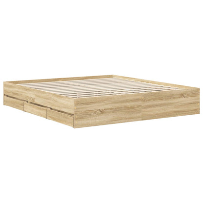 vidaXL Bettrahmen Sonoma-Eiche 180 x 200 cm Ingenieurs Holz