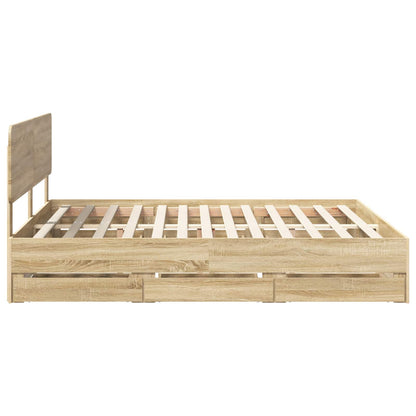 vidaXL Bettrahmen Sonoma-Eiche 180 x 200 cm Ingenieurs Holz