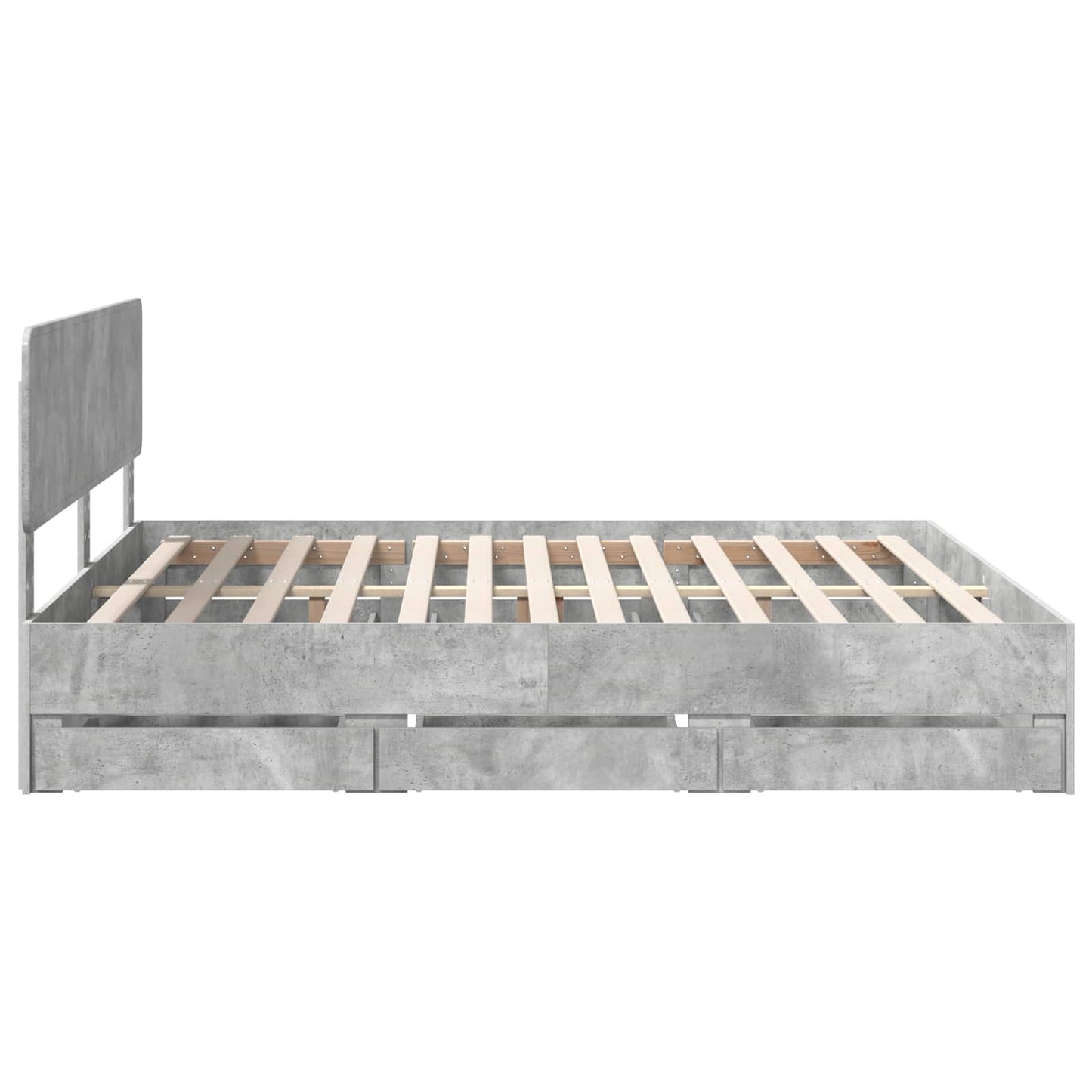 vidaXL Cadre de lit avec tête de lit Gris Ciment 180 x 200 cm Bois d'ingénierie