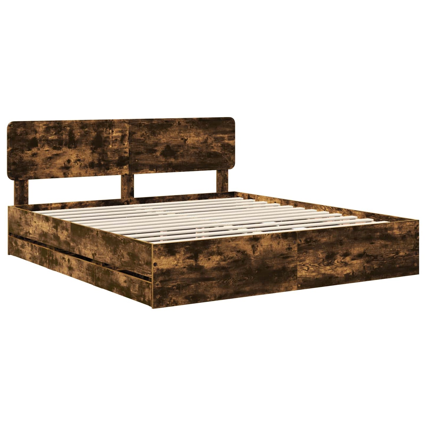 vidaXL Bettrahmen Geräucherte Eiche 180 x 200 cm Ingenieurs Holz