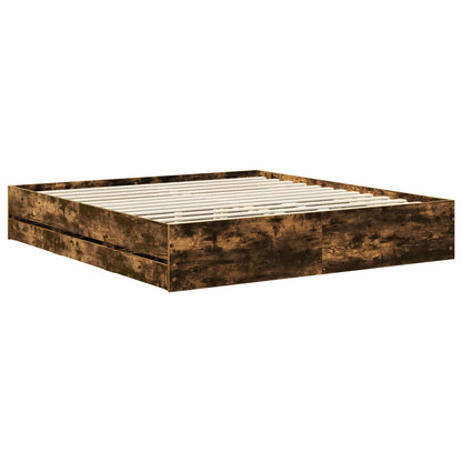 vidaXL Bettrahmen Geräucherte Eiche 180 x 200 cm Ingenieurs Holz