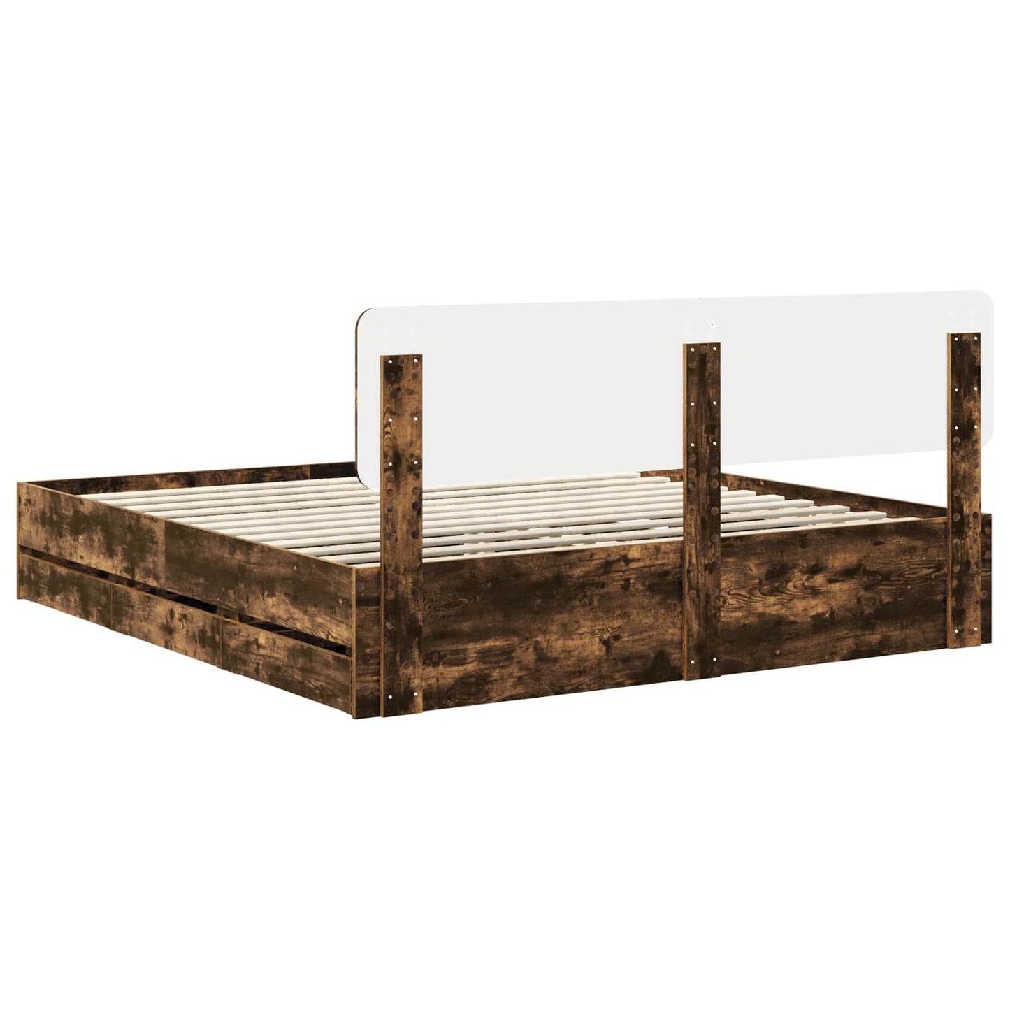 vidaXL Bettrahmen Geräucherte Eiche 180 x 200 cm Ingenieurs Holz
