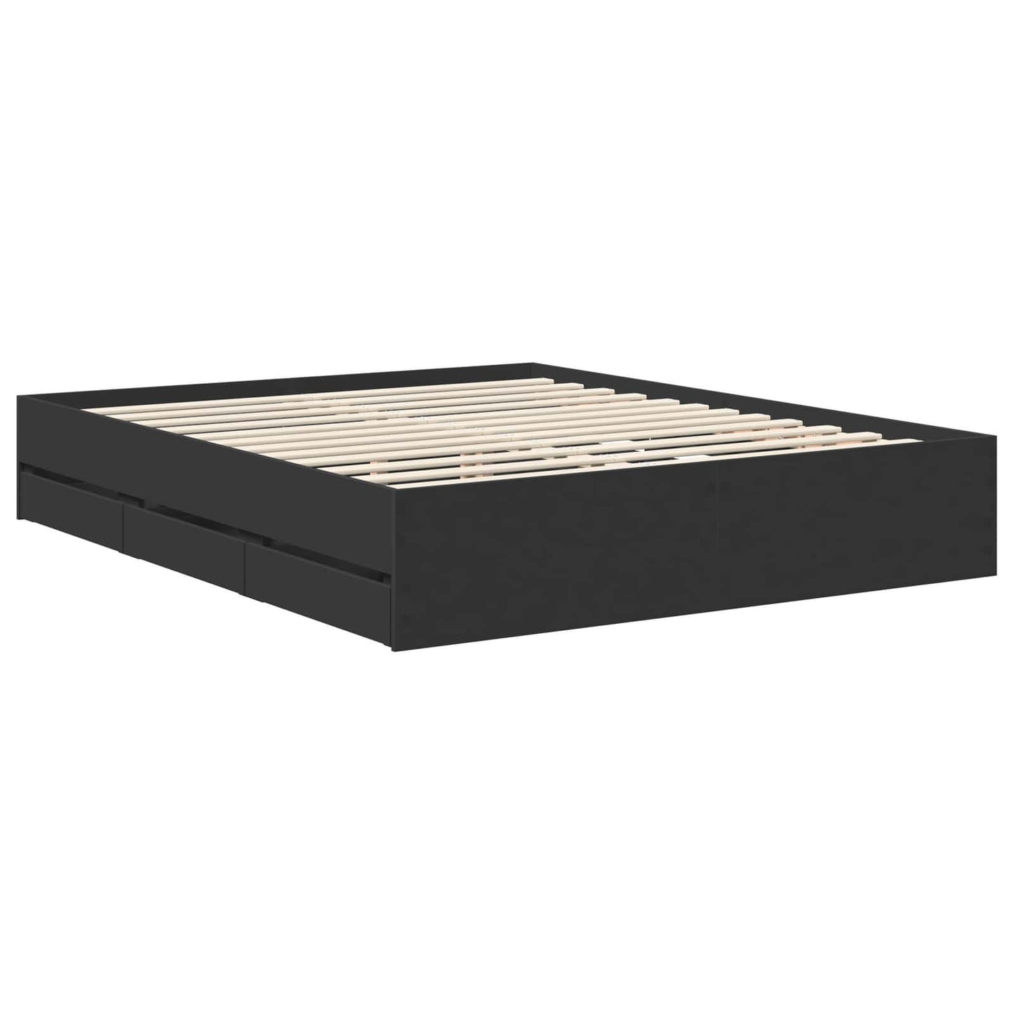 vidaXL Bettrahmen mit Schubladen Schwarz 160 x 200 cm Ingenieurs Holz