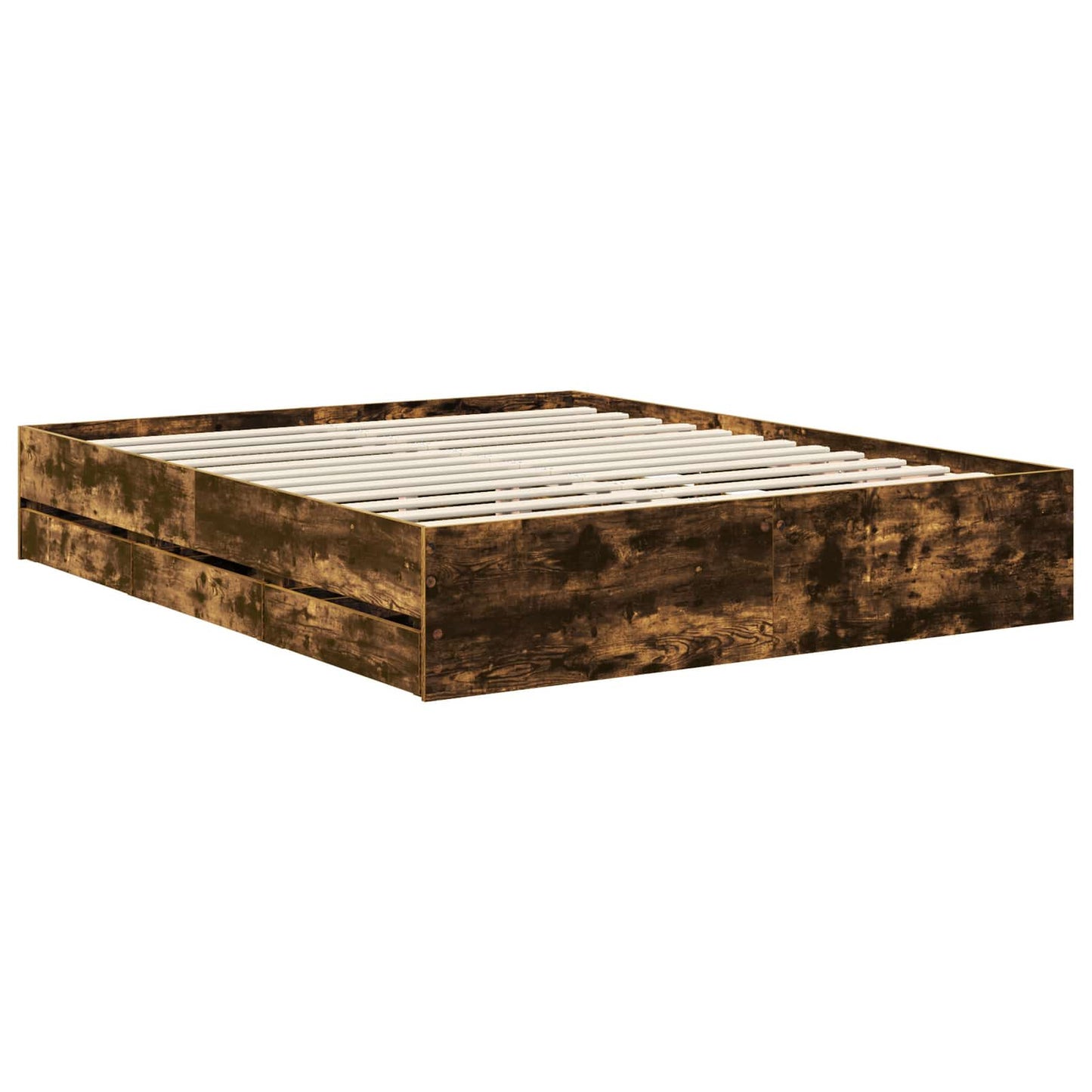 vidaXL Bettrahmen Geräucherte Eiche 160 x 200 cm Ingenieurs Holz