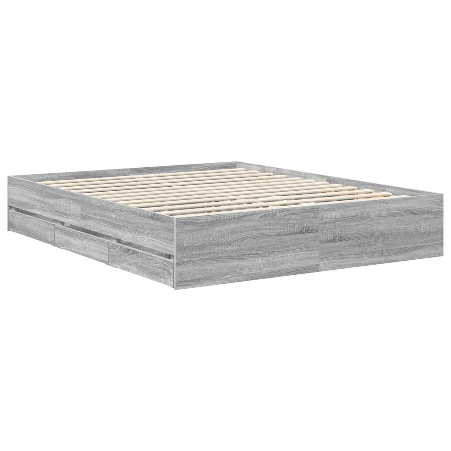 vidaXL Bettrahmen Graues Sonoma 160 x 200 cm Ingenieurs Holz