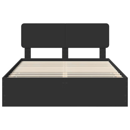 Bettrahmen mit Kopfteil Schwarz 150 x 200 cm Holzwerkstoff