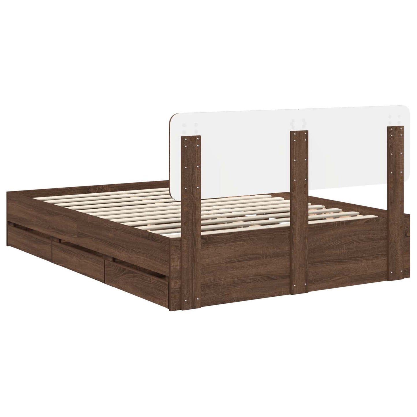 vidaXL Bettrahmen Braun Eichen-Optik 150 x 200 cm Ingenieurs Holz