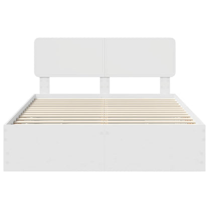 vidaXL Bettrahmen mit Schubladen Weiß 140 x 190 cm Ingenieurs Holz