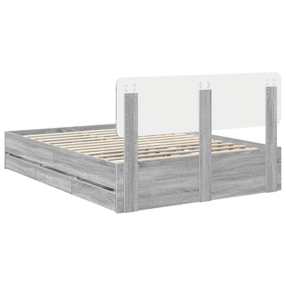 vidaXL Bettrahmen Graues Sonoma 140 x 190 cm Ingenieurs Holz