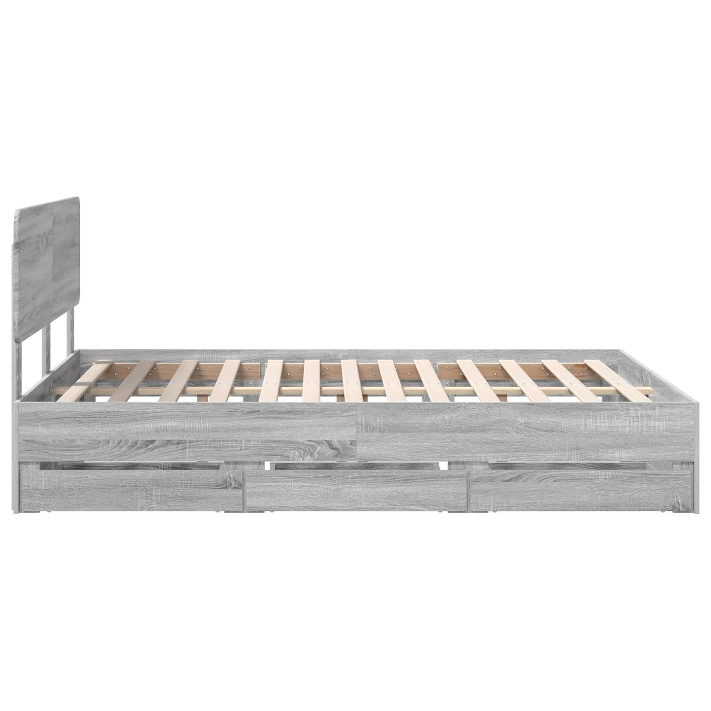 vidaXL Bettrahmen Graues Sonoma 140 x 190 cm Ingenieurs Holz