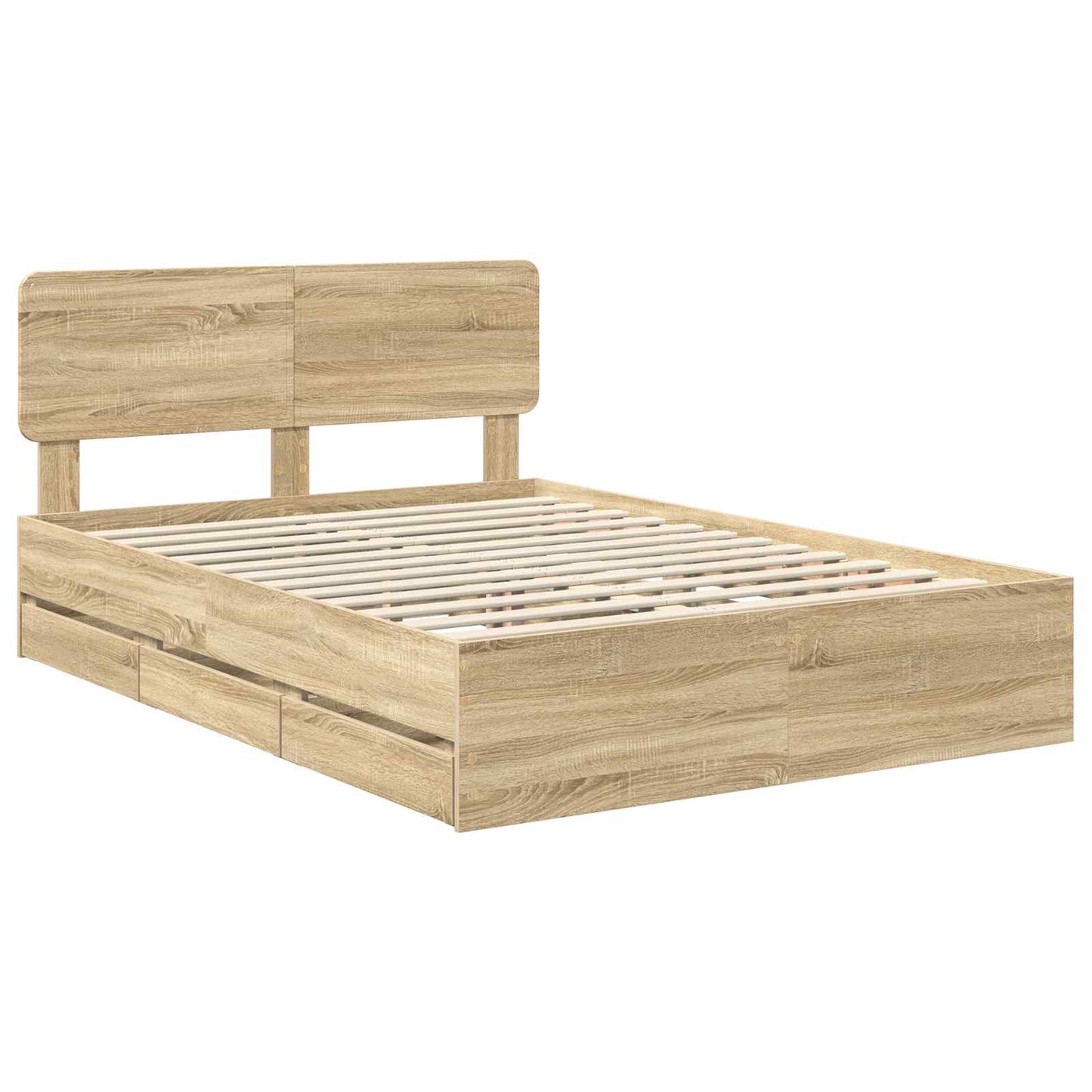 vidaXL Bettrahmen Sonoma-Eiche 140 x 200 cm Ingenieurs Holz