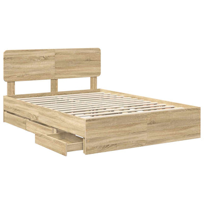 vidaXL Bettrahmen Sonoma-Eiche 140 x 200 cm Ingenieurs Holz
