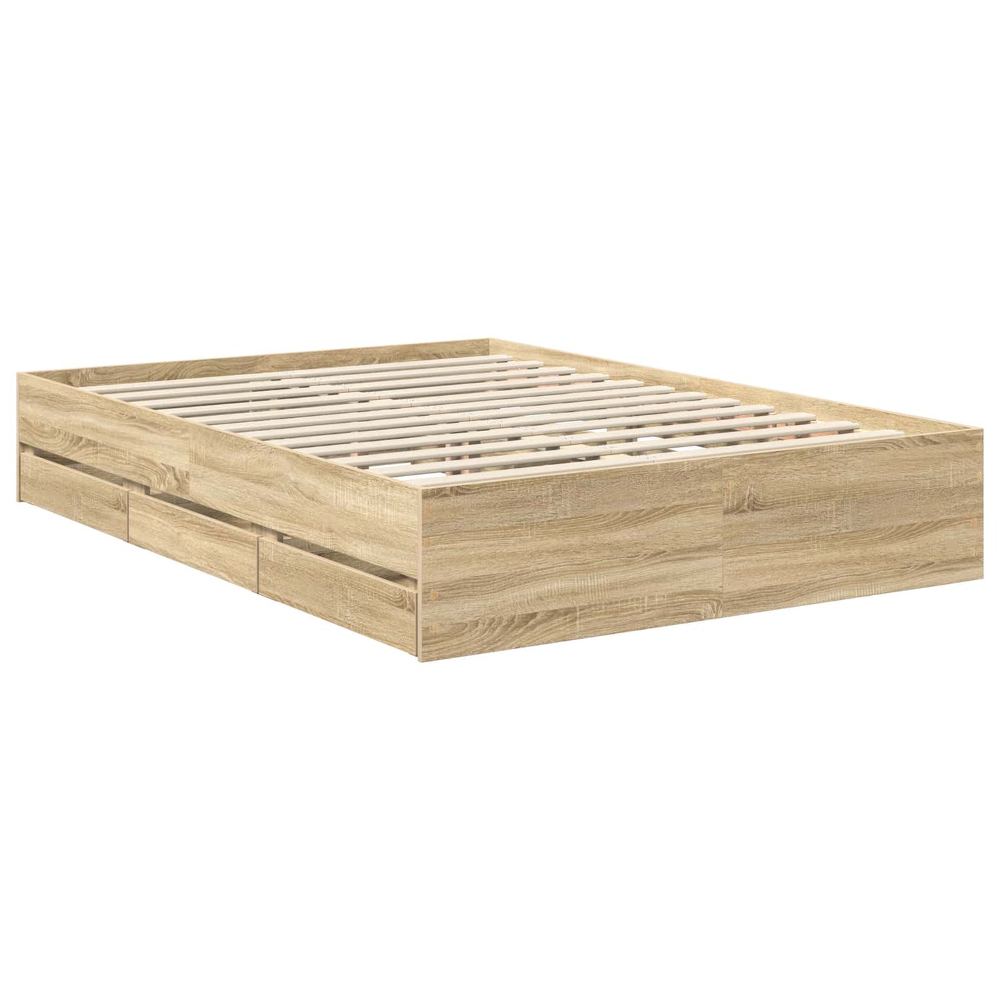 vidaXL Bettrahmen Sonoma-Eiche 140 x 200 cm Ingenieurs Holz