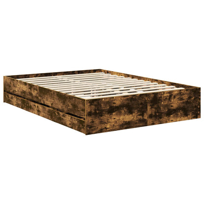 vidaXL Bettrahmen Geräucherte Eiche 140 x 200 cm Ingenieurs Holz