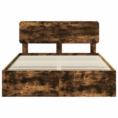 vidaXL Bettrahmen Geräucherte Eiche 140 x 200 cm Ingenieurs Holz