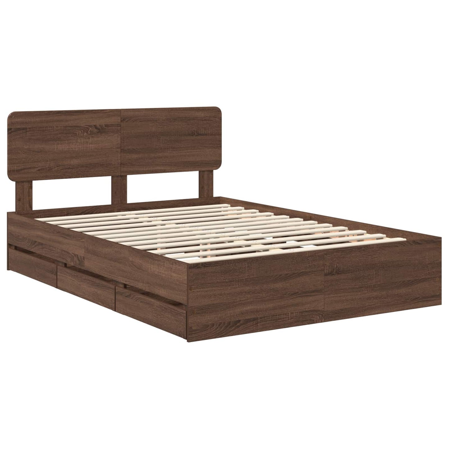 vidaXL Cadre de lit aspect chêne marron 140x200 cm Bois d'ingénierie