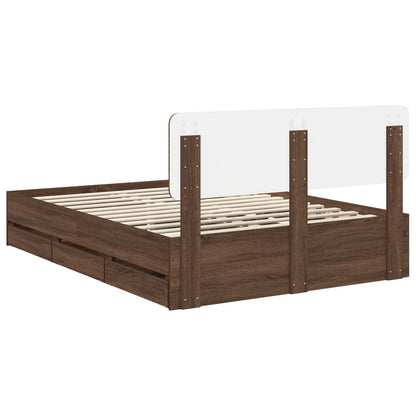 vidaXL Cadre de lit aspect chêne marron 140x200 cm Bois d'ingénierie