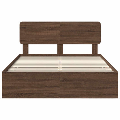vidaXL Cadre de lit aspect chêne marron 140x200 cm Bois d'ingénierie